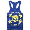 New Bodybuilding Golds Gym Singlet Stringer Skull NO PAIN NO GAIN Fitness Muscle Men Tight Workout Tank Vest