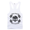 New Bodybuilding Golds Gym Singlet Stringer Skull NO PAIN NO GAIN Fitness Muscle Men Tight Workout Tank Vest