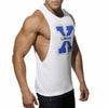 New Men's Vivid Gym Tank Tops Low Cut Armholes Vest Sexy Men's Tank Xman Muscle Man's Fitness Sport Suit AD26