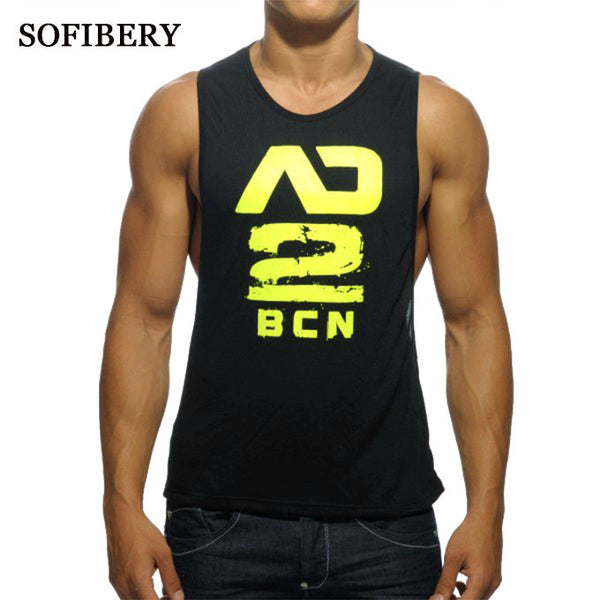 2016 New men live tank gym, Tops low cut armholes vest, Men's sexy tank, Man human muscle fitness sport suits C-680 sale