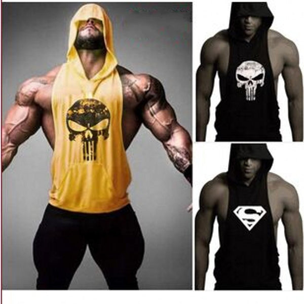 Skull ZYZZ Golds Bodybuilding Stringer Hoodies Gym Stringer Hoodie Fitness Brand Tank Top Men Clothing Cotton Pullover Hoody